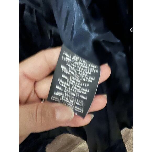 Vince Camuto Navy Blue faux fur long vest Sz Small - Picture 7 of 12